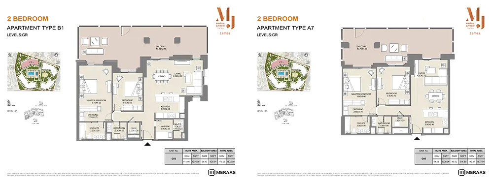 lamaa by meraas 2 bedroom floor plan