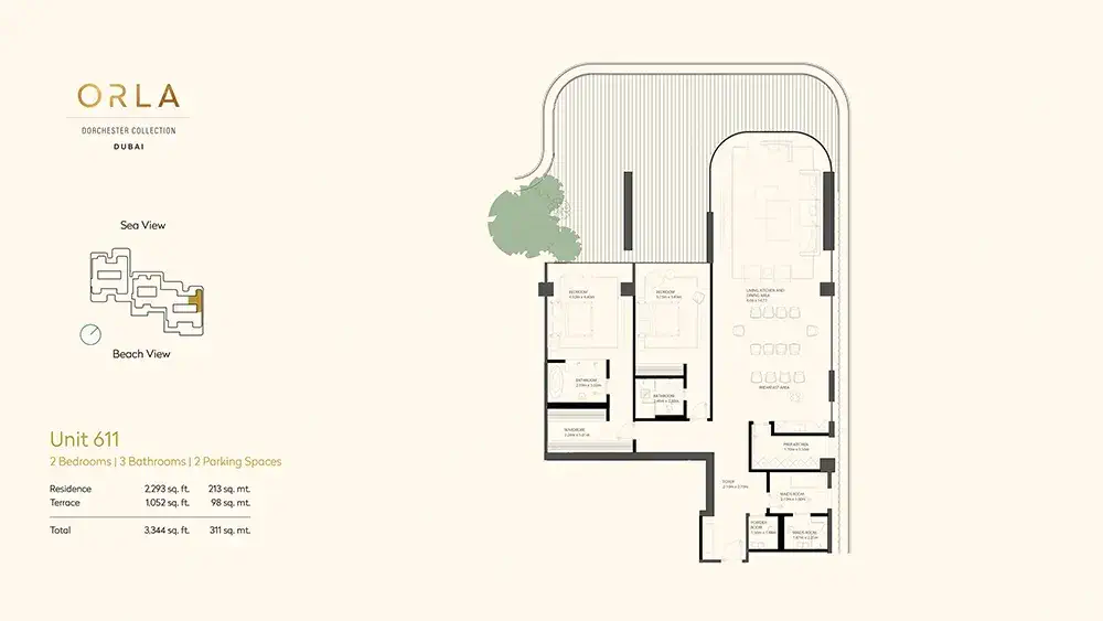 orla palm jumeirah 2 bedroom floor plan